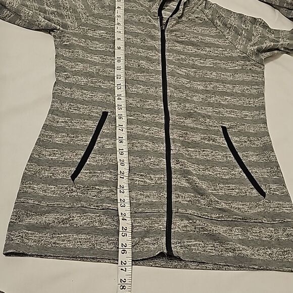 Columbia Wannacut Ridge EXS Full Zip Hoodie Striped Gray Medium - Picture 6 of 9